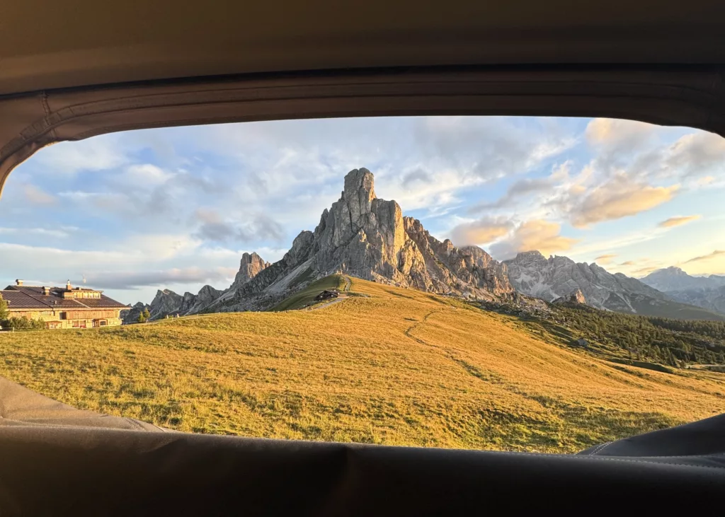 The view from our parking spot in Passo Giau.