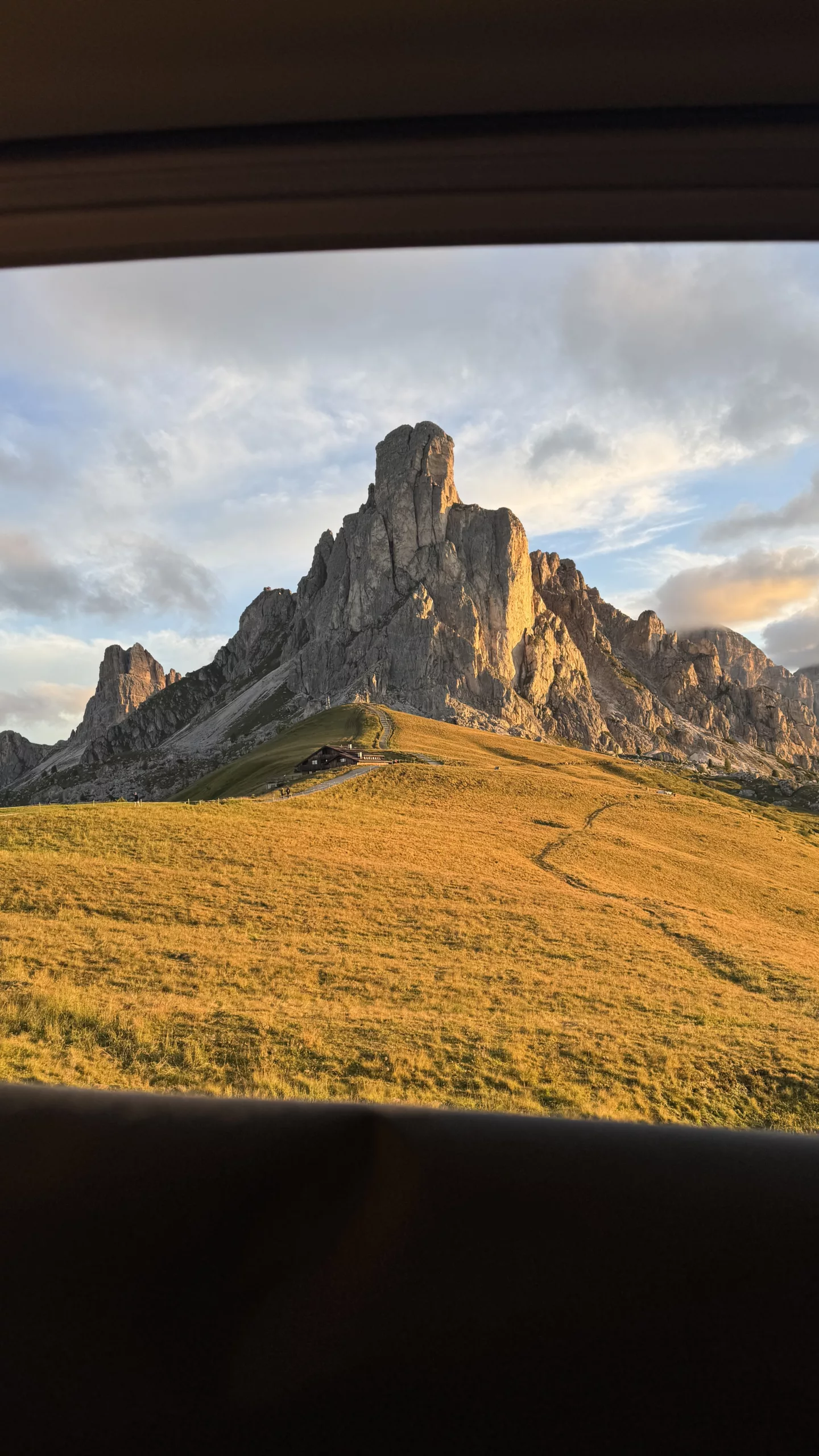The view from our parking spot in passo giau.