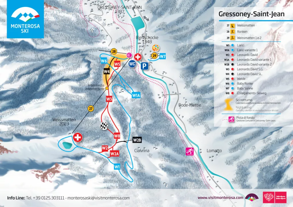 Map of the weissmatten ski area