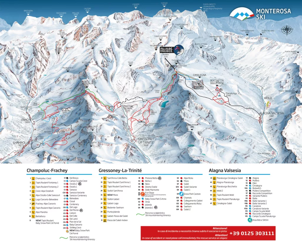 Monterosa Ski map
